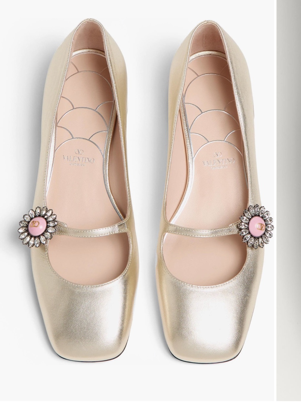 Valentino Metallic Gold Ballerina Mary Jane